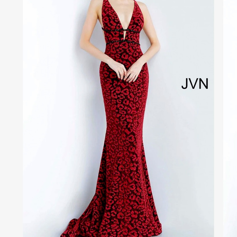 super unique red cheetah print Jovani prom dress !!♥️🐆
